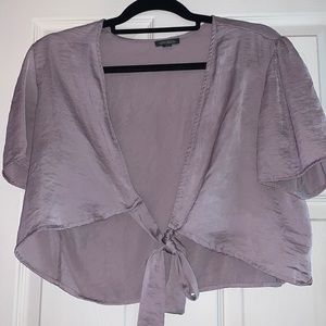 Light Flowy Lavender front tie crop top